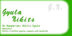 gyula nikits business card